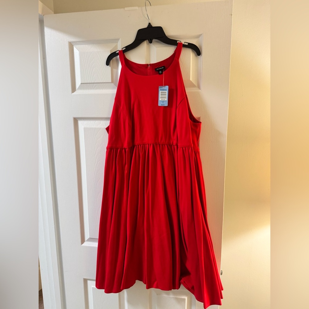 Torrid Red Halter Sundress for Wedding Guest